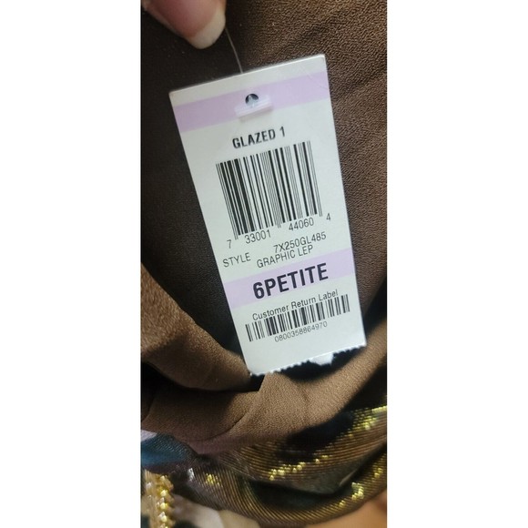 INC International Concepts Women's SZ 6P camo Print halter top gold chain collar - Picture 4 of 5